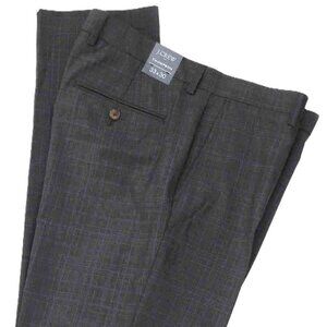 NEW J Crew Thompson Tapered Fit Dress Pants Gray Glen Plaid ACTUAL Size 34 X 33